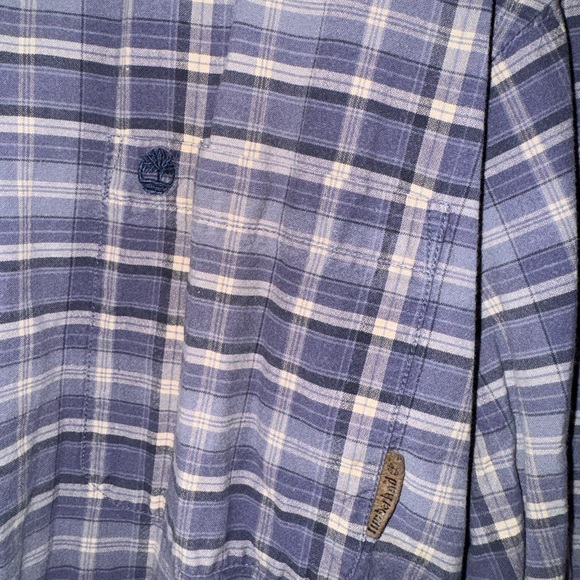 Timberland Vintage Men’s Plaid Long Sleeve Button Down Size XL Blue White Plaid - Picture 2 of 5